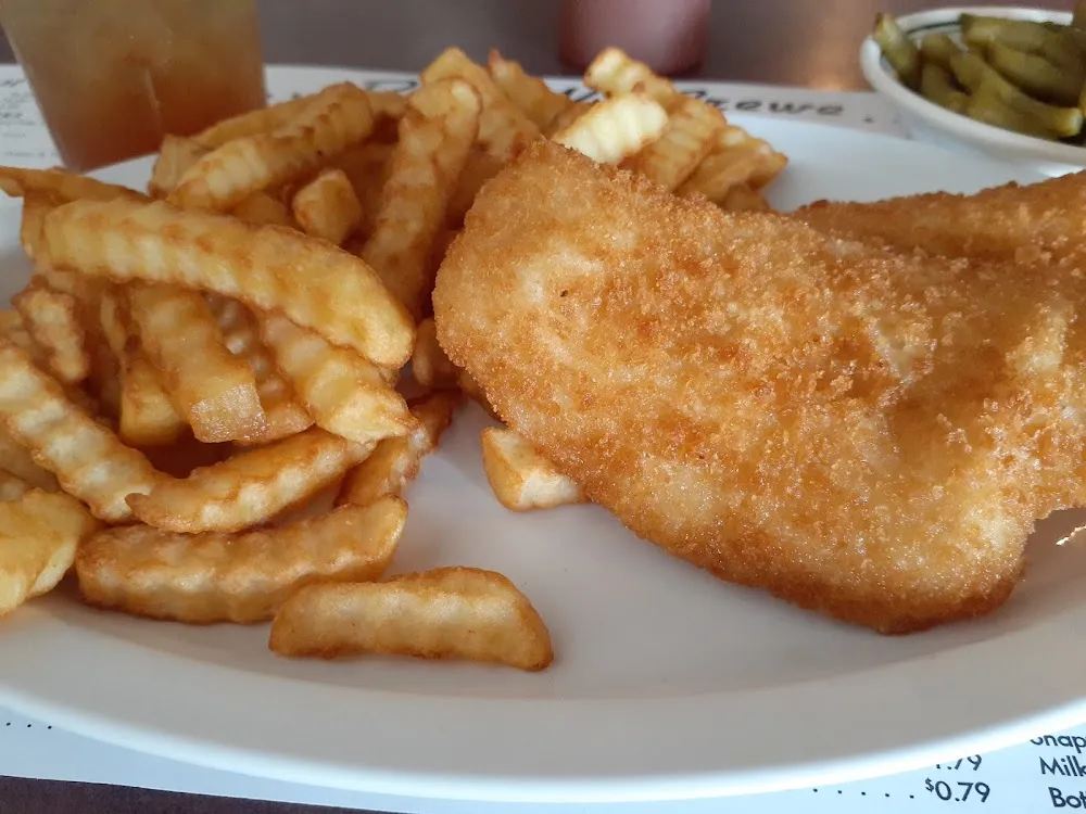 Fried Flounder with Crinkle Cut Fries